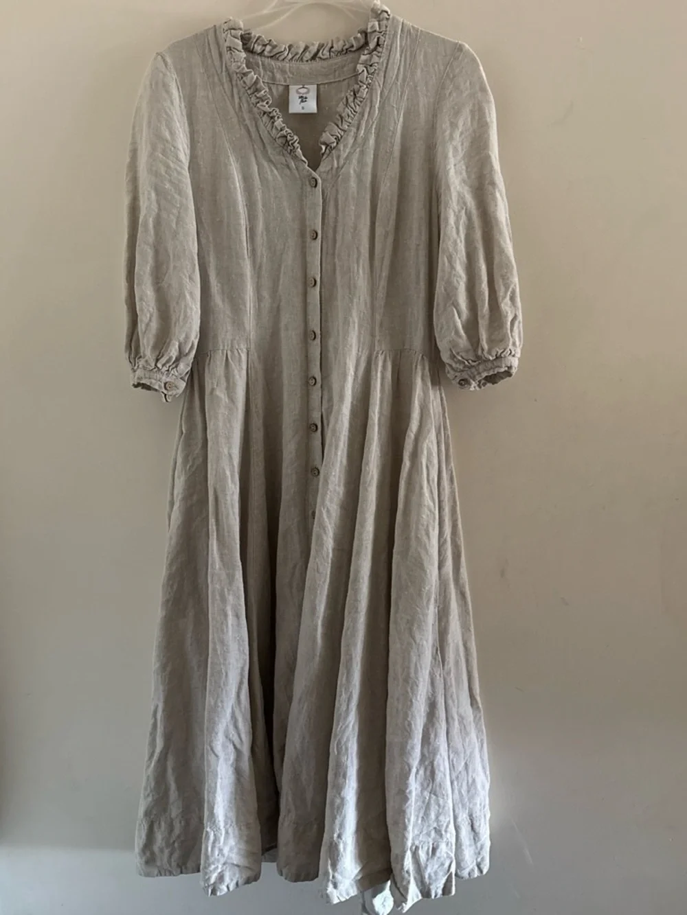 Small Son de Flor Ruffle-Trim Button Front Dress - Picture 2 of 5